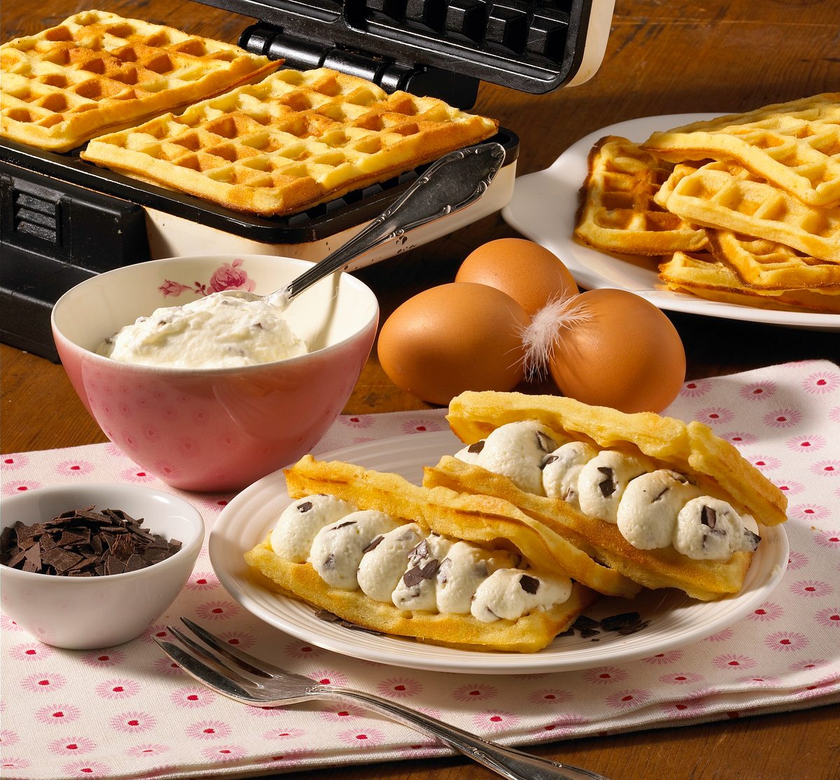 Gefüllte Waffelschnitten Rezept