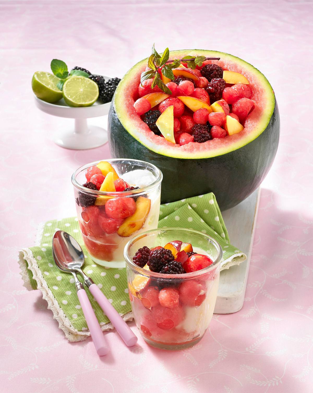 Gefüllte Wassermelone mit Zitronensorbet Rezept