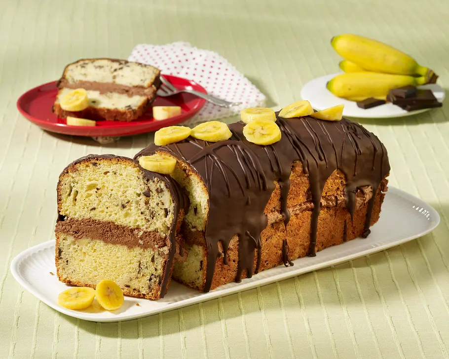 Gefüllter Bananen-Kastenkuchen Rezept Gefüllter Bananen-Kastenkuchen Rezept