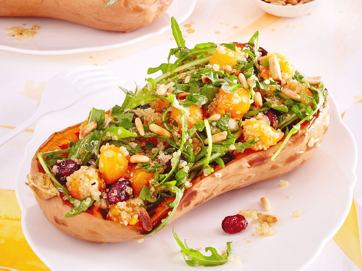 Gefüllter Butternut mit Quinoa und Cranberries