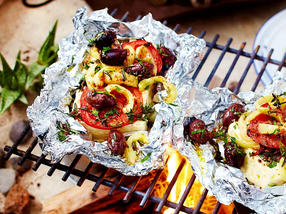 Gegrillte Feta-Päckchen Rezept