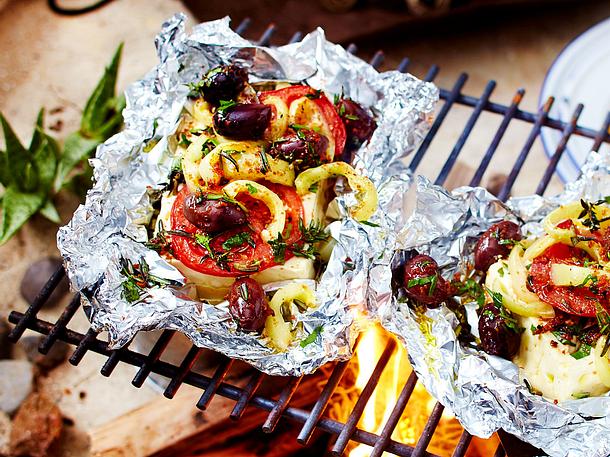 Gegrillte Feta-Päckchen Rezept