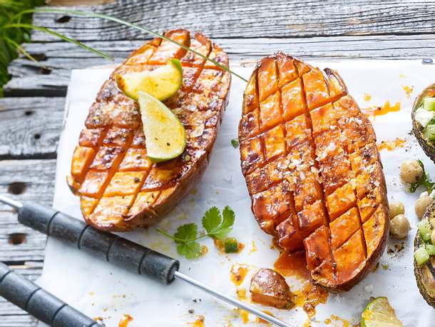 Gegrillte Süßkartoffel
