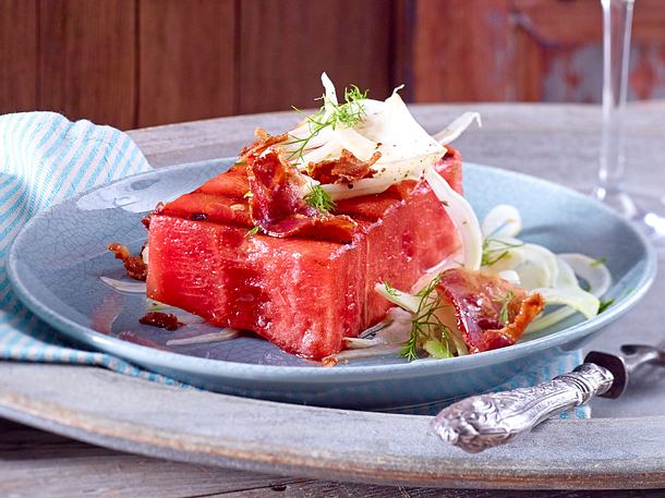 Gegrillte Wassermelone mit Bacon Rezept