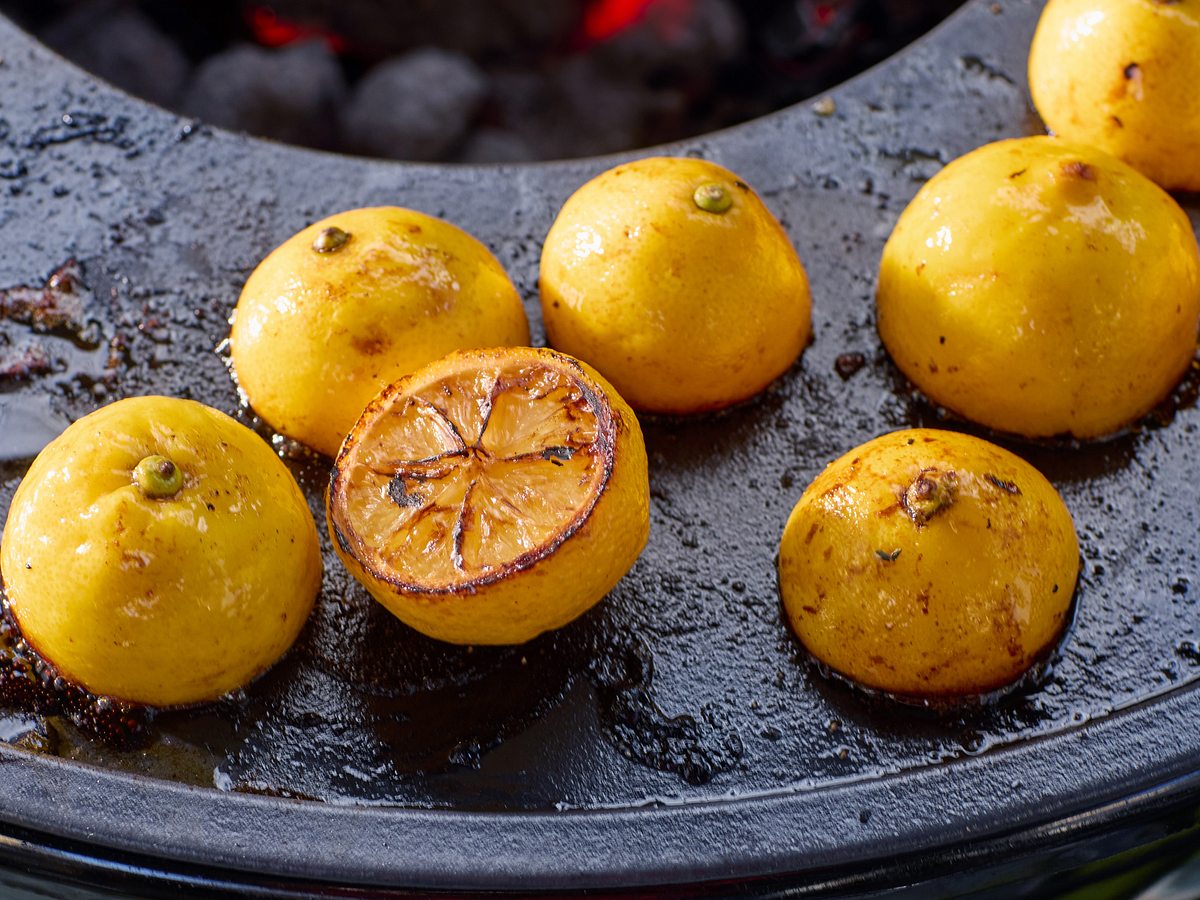 Gegrillte Zitronen Zitronen vom Grill