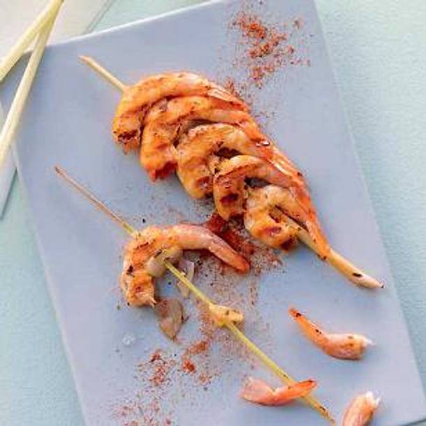 Gegrillter Zitronengrasspieß von Scampi (Frank Rosin) Rezept Gegrillter Zitronengrasspieß von Scampi (Frank Rosin) Rezept