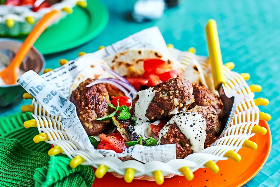 Geheimfavoriten-Köfte mit Auberginen-Flanke Rezept