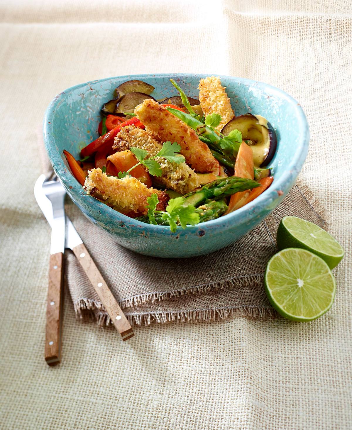 Gelbes Gemüsecurry mit Kokos-Tofu-Sticks Rezept