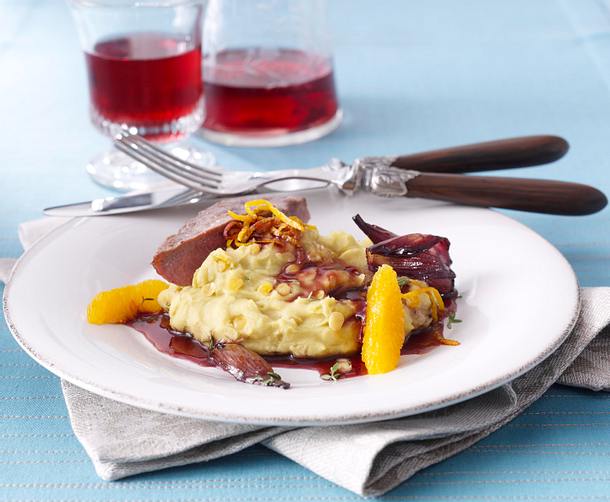 Gelbes Linsenpüree zu Lammlachs Rezept Gelbes Linsenpüree zu Lammlachs Rezept