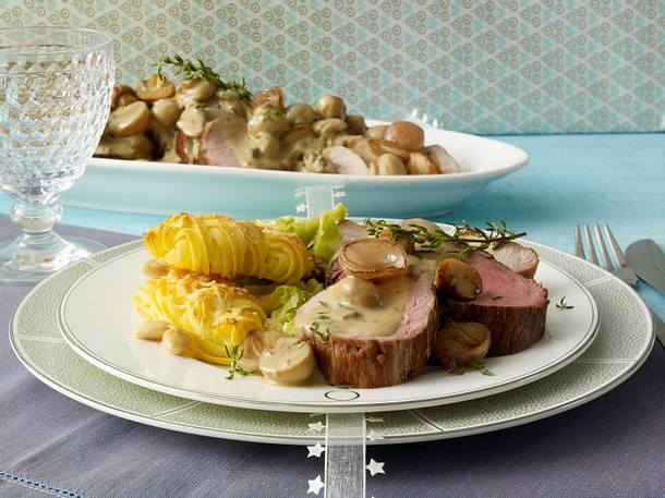 Gemischte Filetplatte mit Steinpilz-Schalottenrahm Rezept