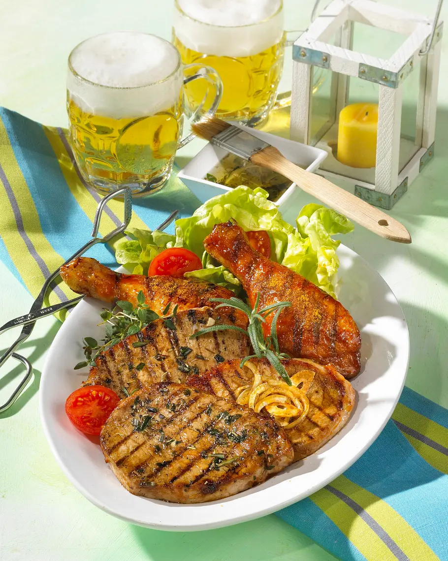 Gemischter Grillteller mit drei Marinaden Rezept
