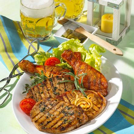 Gemischter Grillteller mit drei Marinaden Rezept Gemischter Grillteller mit drei Marinaden Rezept