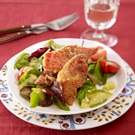 Gemischter Salat mit Schinkenchips Rezept Gemischter Salat mit Schinkenchips Rezept