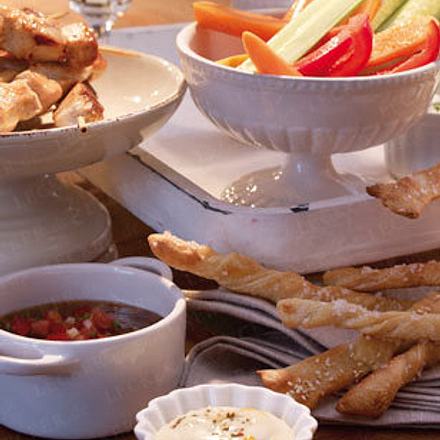 Gemüse + 3 Dips Rezept Gemüse + 3 Dips Rezept