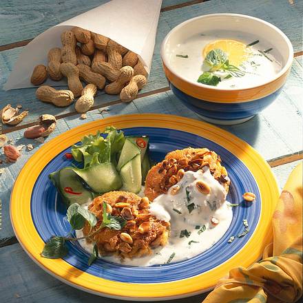 Gemüse-Erdnuß-Puffer Rezept
