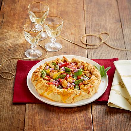 Gemüse-Hähnchen-Tarte Rezept