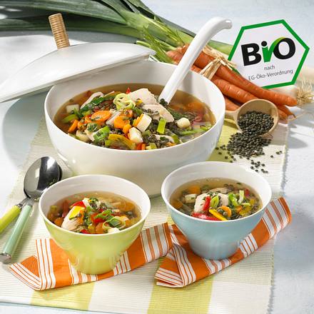 Gemüse-Linsen-Suppe mit Hähnchen Rezept Gemüse-Linsen-Suppe mit Hähnchen Rezept