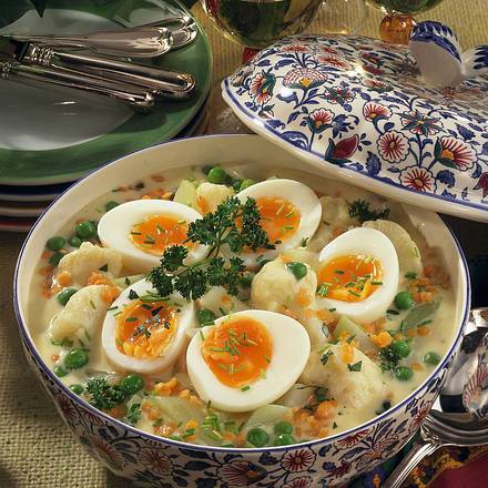 Gemüse-Schüssel mit Ei Rezept