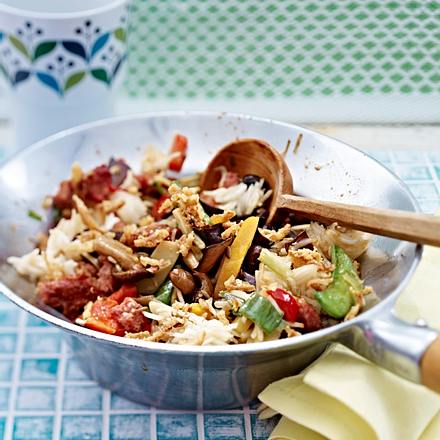 Gemüse-Wok mit Mett Rezept Gemüse-Wok mit Mett Rezept