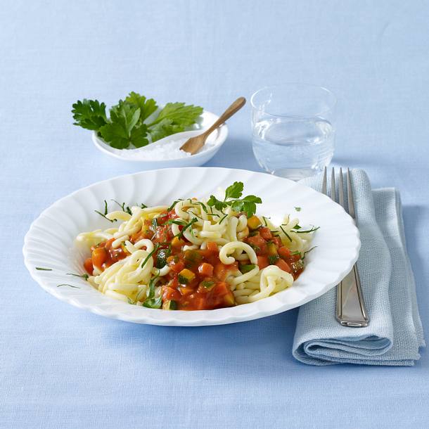 Gemüsebolognese mit Gabelspaghetti (Diäko Tag 6 Hauptgericht) Rezept