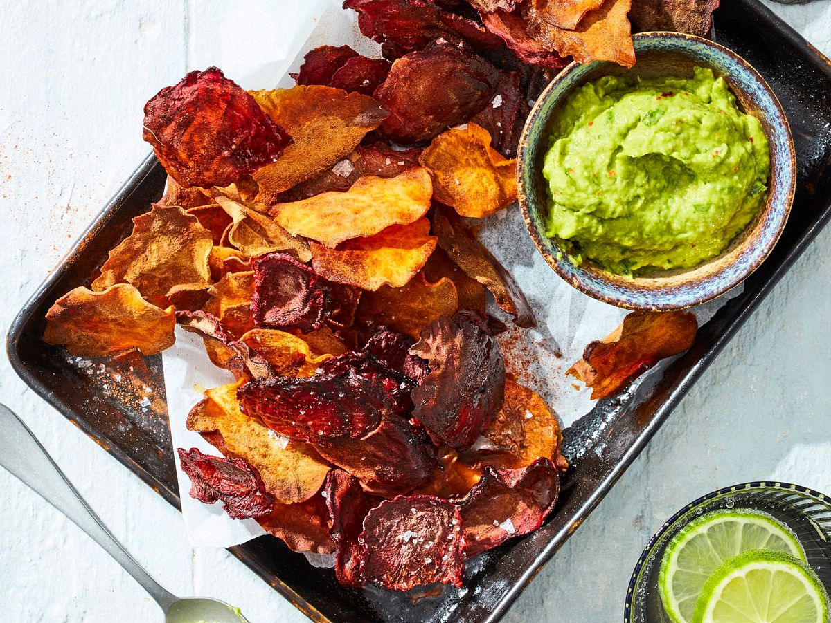 Gemüsechips mit Guacamole-Dip Rezept