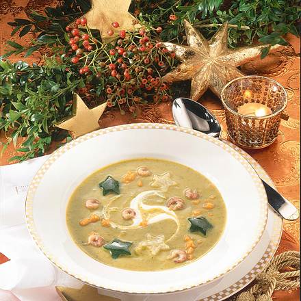 Gemüsecremesuppe mit Krabben Rezept Gemüsecremesuppe mit Krabben Rezept