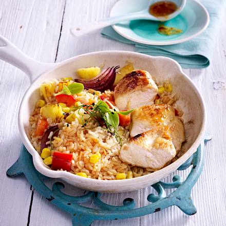 Gemüsepfanne mit Hähnchen Rezept Gemüsepfanne mit Hähnchen Rezept