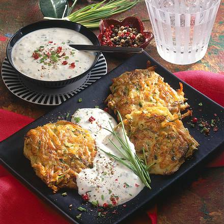 Gemüsepuffer mit Quarkdip Rezept Gemüsepuffer mit Quarkdip Rezept