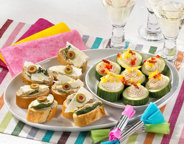 Gemüseschiffchen und Käse-Happen Rezept Gemüseschiffchen und Käse-Happen Rezept