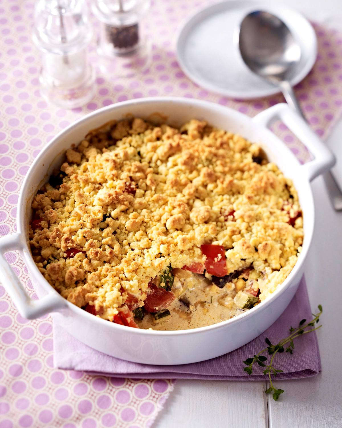 Gemüse-Crumble mit Ziegenkäse Rezept