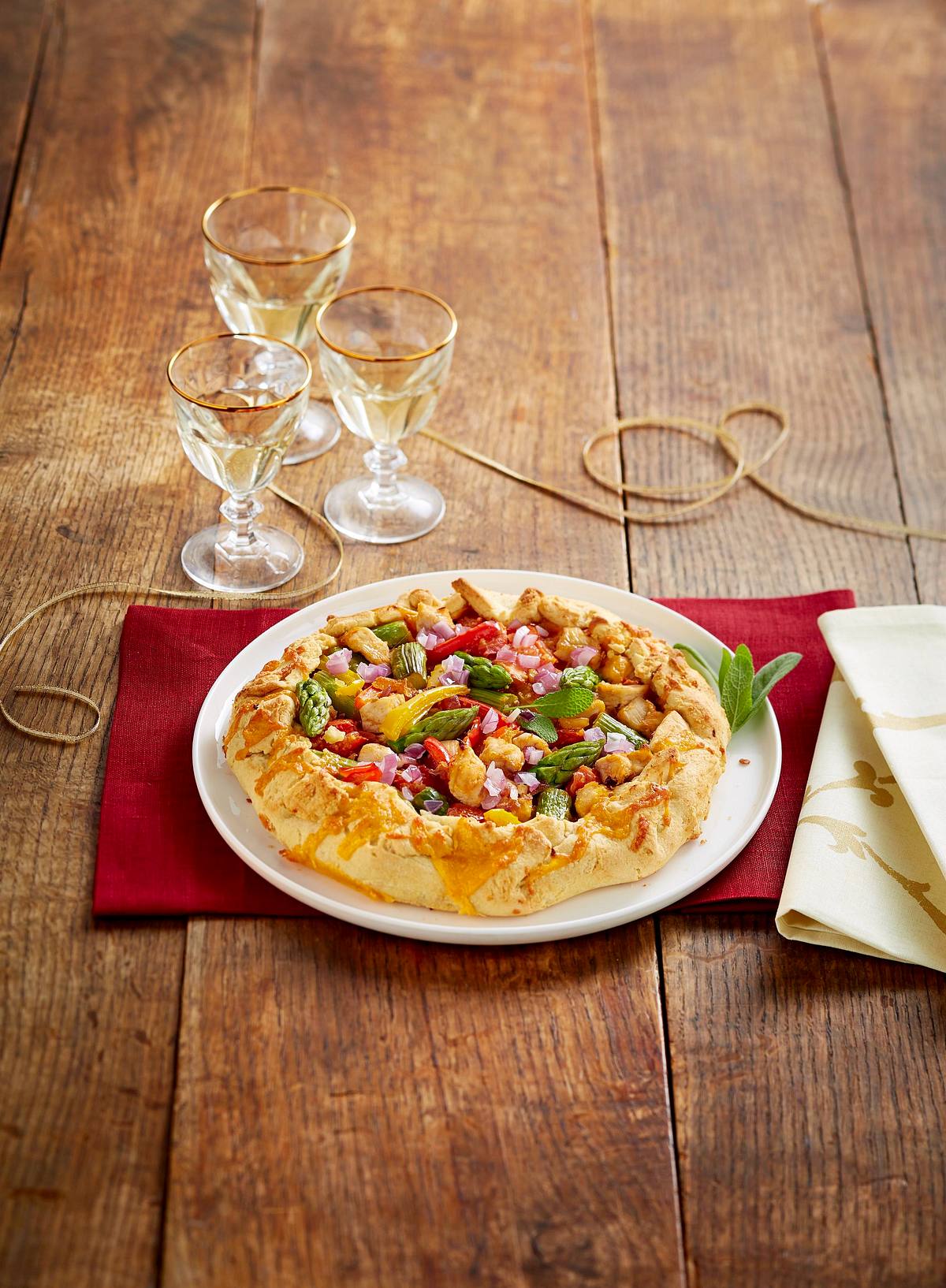 Gemüse-Hähnchen-Tarte Rezept