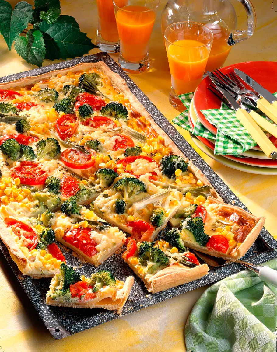 Gemüsekuchen mit Schmandguss Rezept Gemüsekuchen mit Schmandguss Rezept