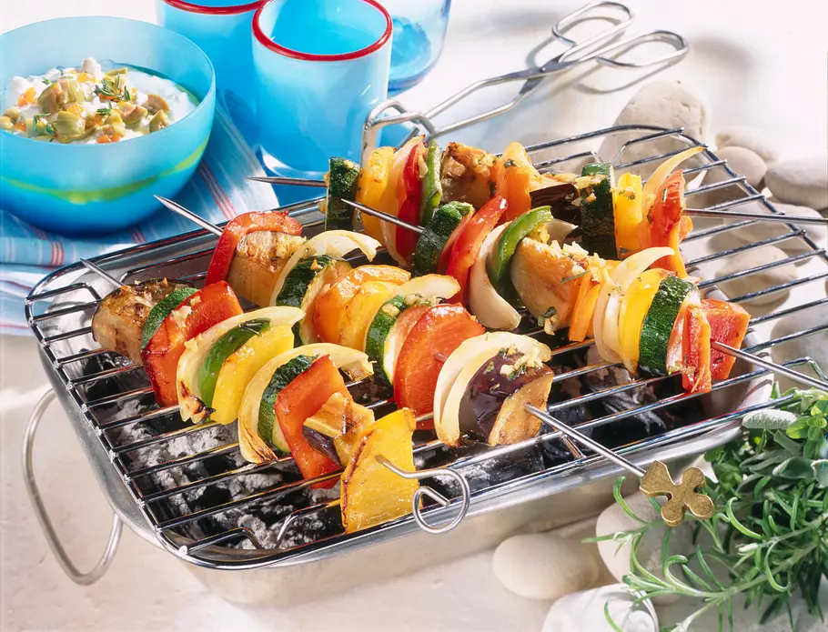 Gemüsespieße vom Grill Rezept Gemüsespieße vom Grill Rezept