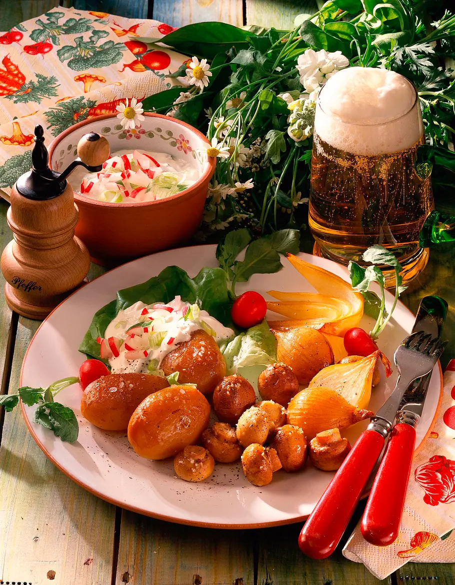 Geräuchertes Gemüse mit Quark-Dip Rezept