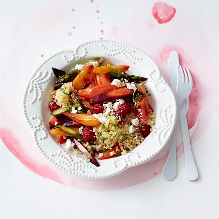 Gerösteter Gemüsesalat mit Himbeeren Rezept Gerösteter Gemüsesalat mit Himbeeren Rezept