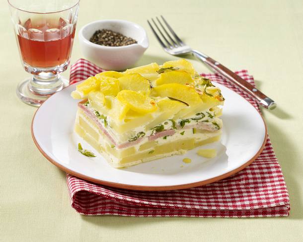 Geschichterter Kartoffel-Schinken-Auflauf Rezept Geschichterter Kartoffel-Schinken-Auflauf Rezept