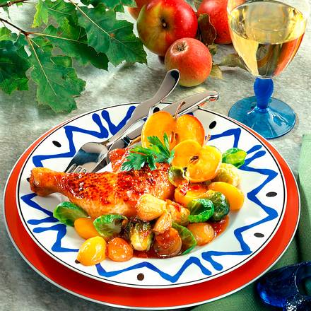 Geschmorte Hähnchenkeule Rezept