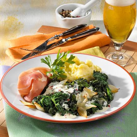 Geschmorter Grünkohl mit Katenschinken Rezept