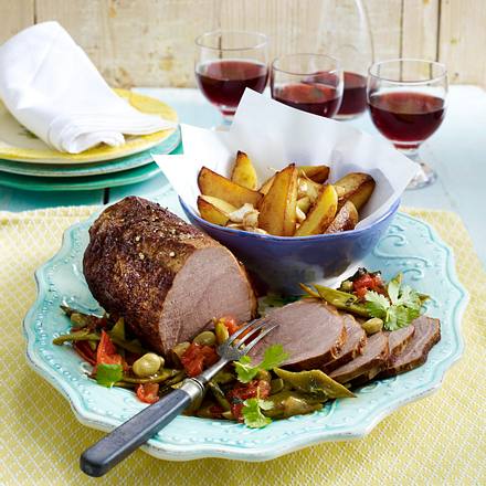 Geschmorter Rinderbraten Auf Tomaten Bohnen Gemuse Rezeptvariante Schnellkochtopf Rezept Lecker