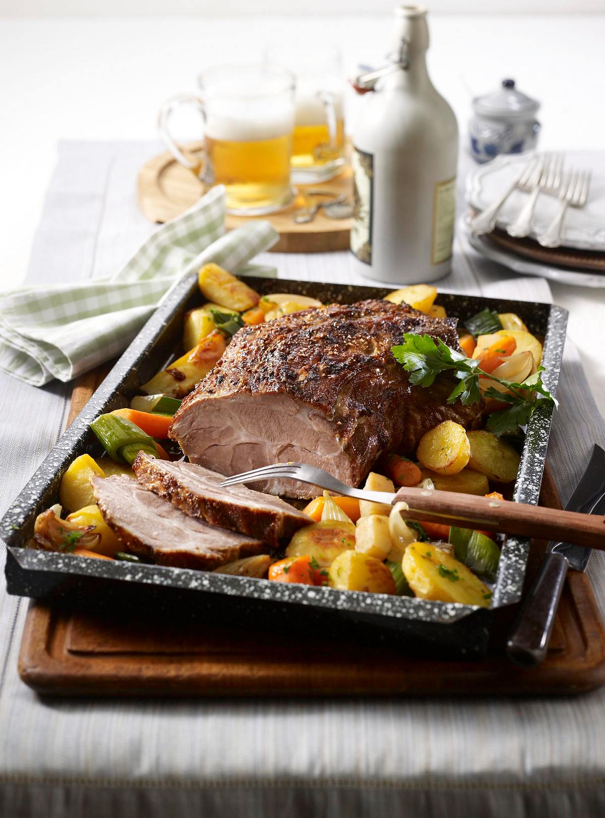 Geschmorter Spießbraten vom Blech Rezept