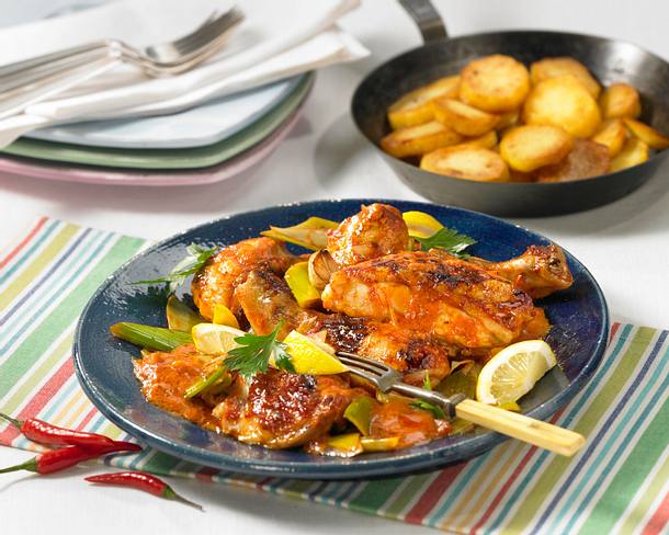 Geschmortes Chili-Hähnchen Rezept Geschmortes Chili-Hähnchen Rezept