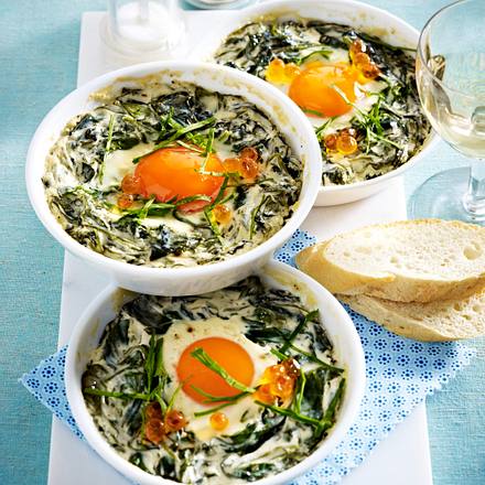 Geschmortes Ei mit Sauerampfer Rezept