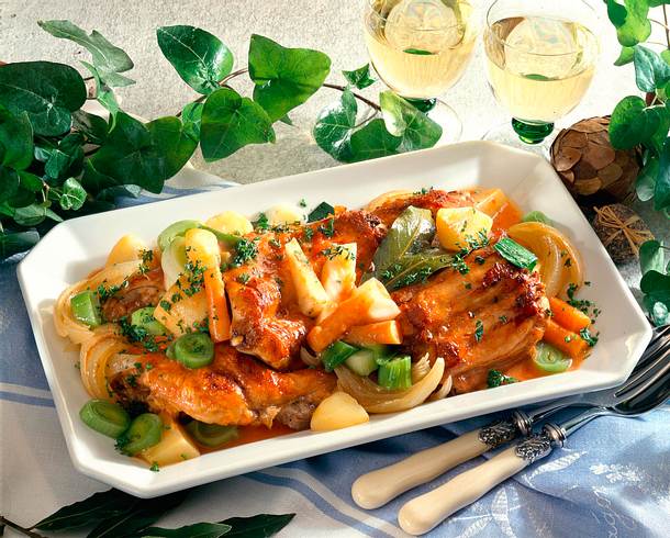 Geschmortes Kaninchen Rezept Geschmortes Kaninchen Rezept