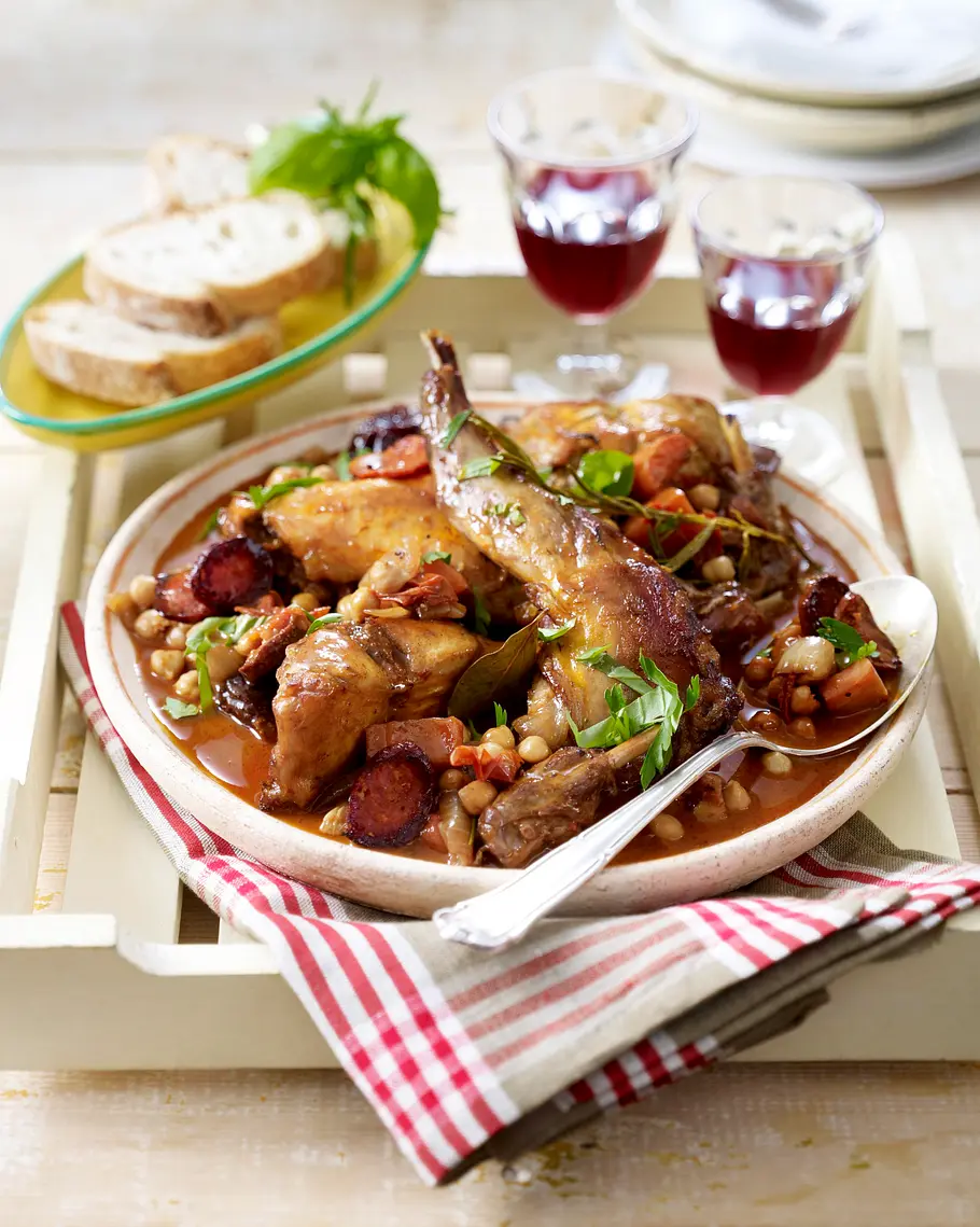 Geschmortes Kaninchen auf spanische Art Rezept