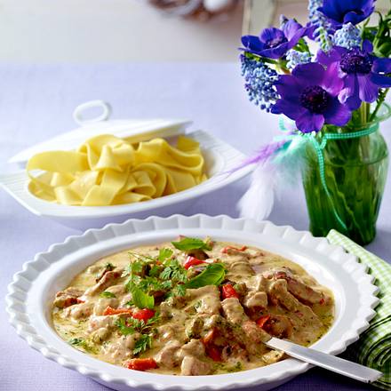 Geschnetzeltes in Pestosahne Rezept