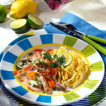 Geschnetzeltes mit Ingwer-Möhren Rezept