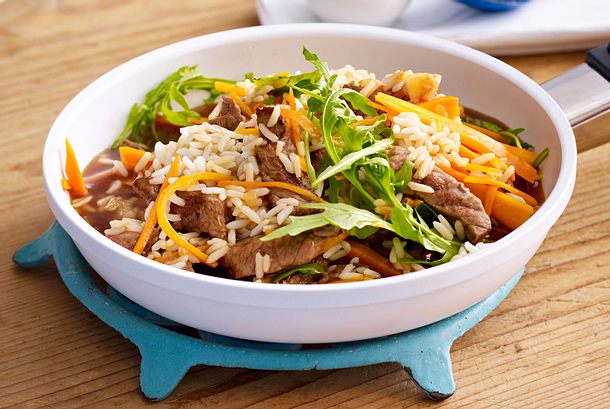 Geschnetzeltes mit Möhrenreis Rezept