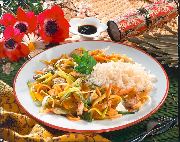 Geschnetzeltes mit Reis Rezept Geschnetzeltes mit Reis Rezept