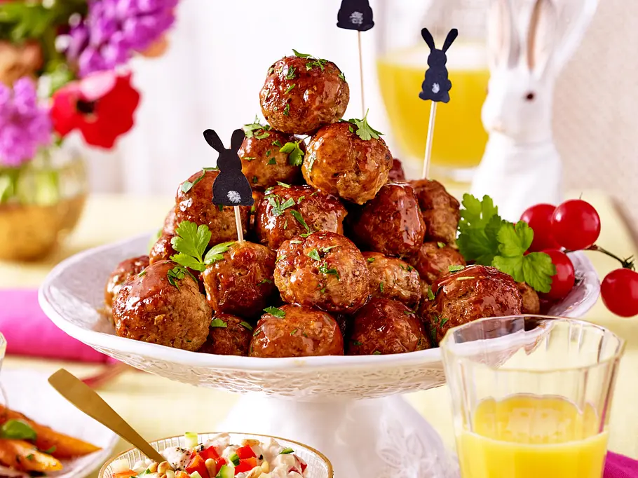 Glasierte Asia-Frikadellen aus dem Ofen Rezept