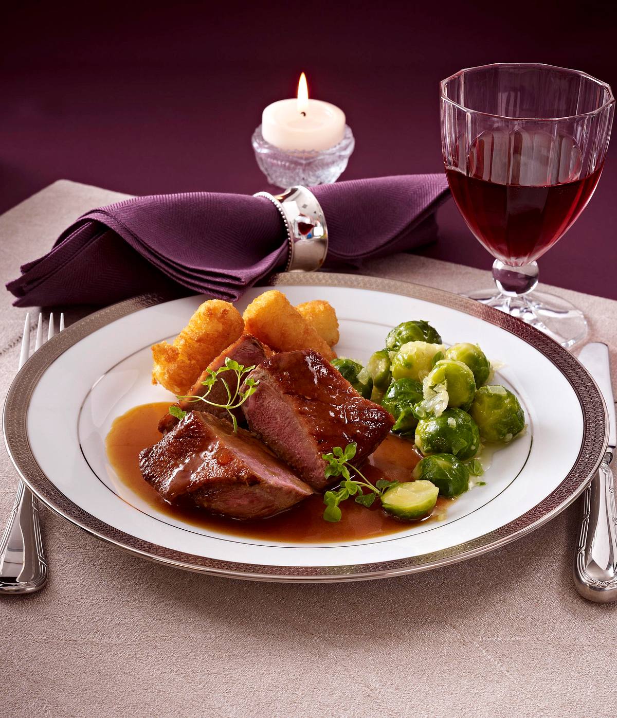 Glasierte Entenbrust und Rosenkohl Rezept